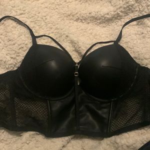 Faux Leather Bodice with built in Bra and Y Cleavage Strap